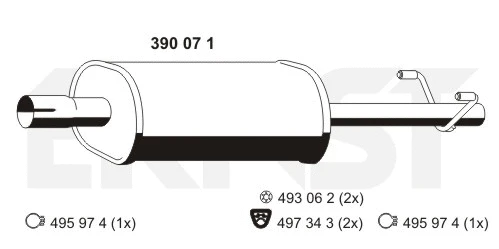 Silencieux central ERNST 390071