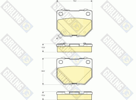 Kit de plaquettes de frein, frein à disque GIRLING 6133089