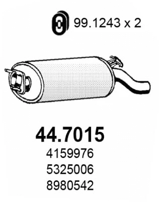 Silencieux arrière ASSO 44.7015