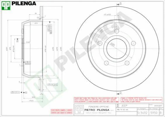 Disque de frein PILENGA 5950