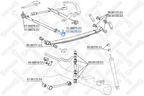 Rotule de barre de connexion STELLOX 51-98076-SX