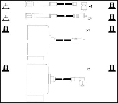 Kit de câbles d'allumage LEMARK HOES1143