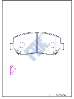 Kit de plaquettes de frein, frein à disque FBK FD3300M