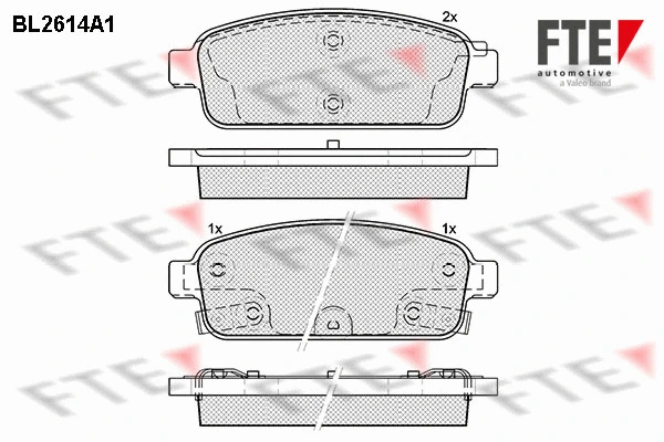 Kit de plaquettes de frein, frein à disque FTE 9010862
