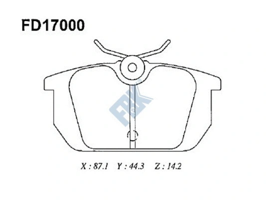 Kit de plaquettes de frein, frein à disque FBK FD17000