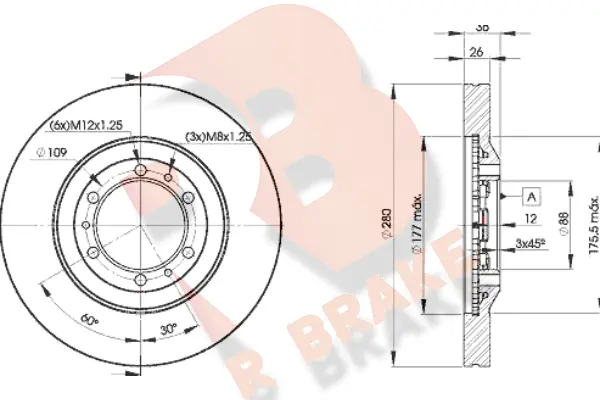 Disque de frein R BRAKE 78RBD29050