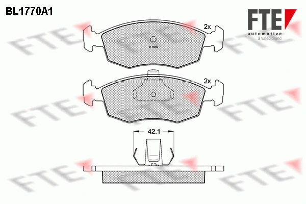 Kit de plaquettes de frein, frein à disque FTE 9010340
