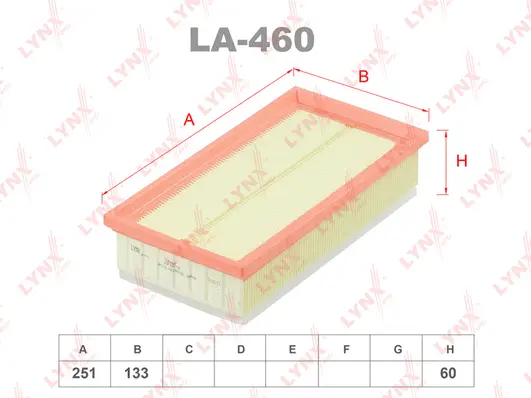 Filtre à air LYNXAUTO LA-460