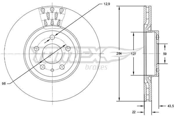 Disque de frein TOMEX Brakes TX 71-39