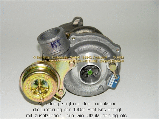 Turbocompresseur, suralimentation SCHLÜTTER TURBOLADER 166-01130
