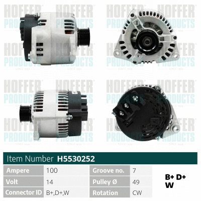 Alternateur HOFFER H5530252