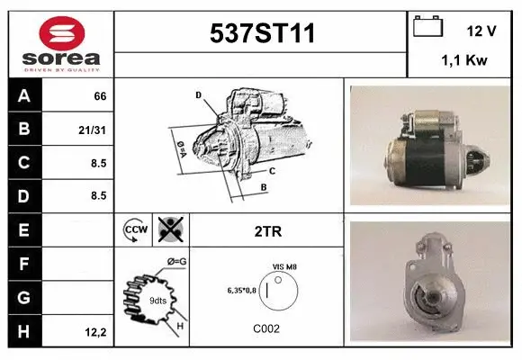Démarreur STARTCAR 537ST11