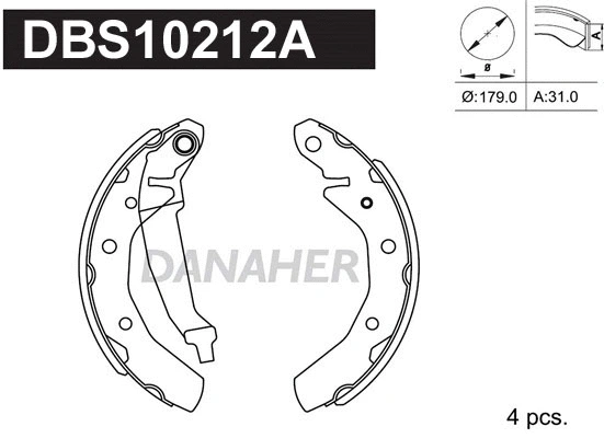 Jeu de mâchoires de frein DANAHER DBS10212A