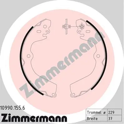 Jeu de mâchoires de frein, frein de stationnement ZIMMERMANN 10990.155.6