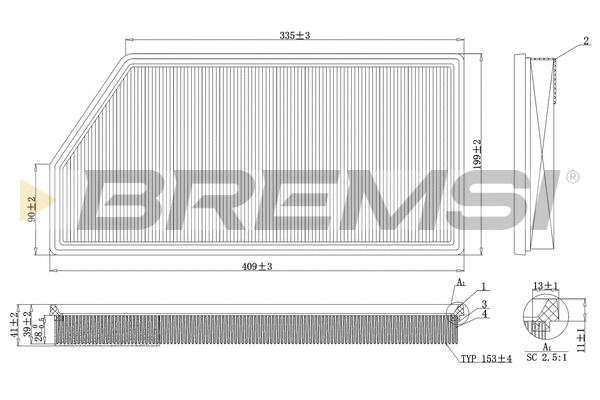 Filtre à air BREMSI FA1093