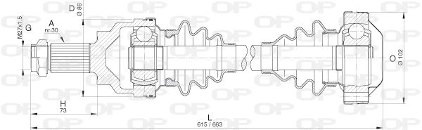 Arbre de transmission OPEN PARTS DRS6275.00