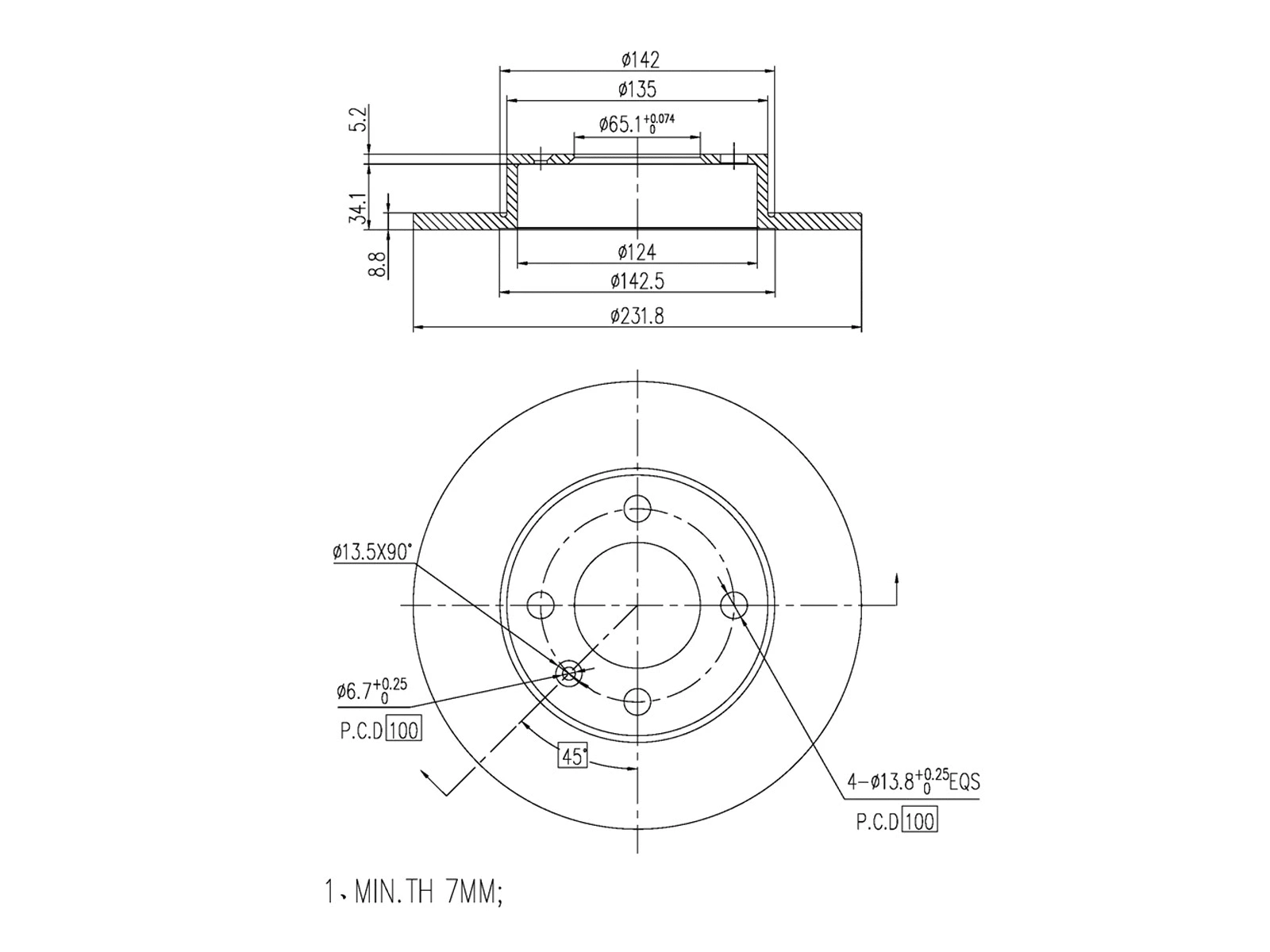 Disque de frein A.Z. Meisterteile AZMT-44-024-1140