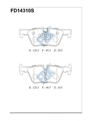 Kit de plaquettes de frein, frein à disque FBK FD14310S