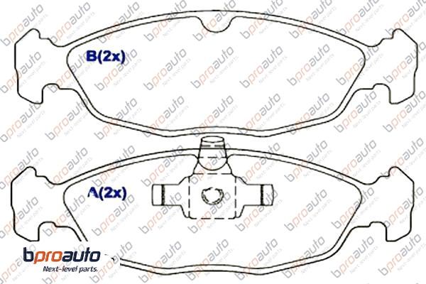 Kit de plaquettes de frein, frein à disque BPROAUTO 1BP30878AA