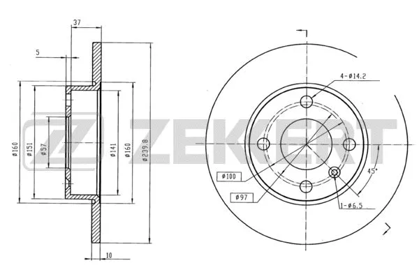 Disque de frein ZEKKERT BS-5101B
