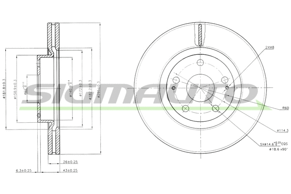 Disque de frein SIGMAUTO DBB401V