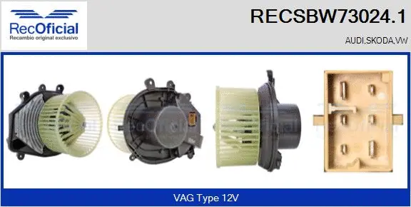 Pulseur d'air habitacle RECOFICIAL RECSBW73024.1