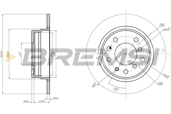 Disque de frein BREMSI CD6165V
