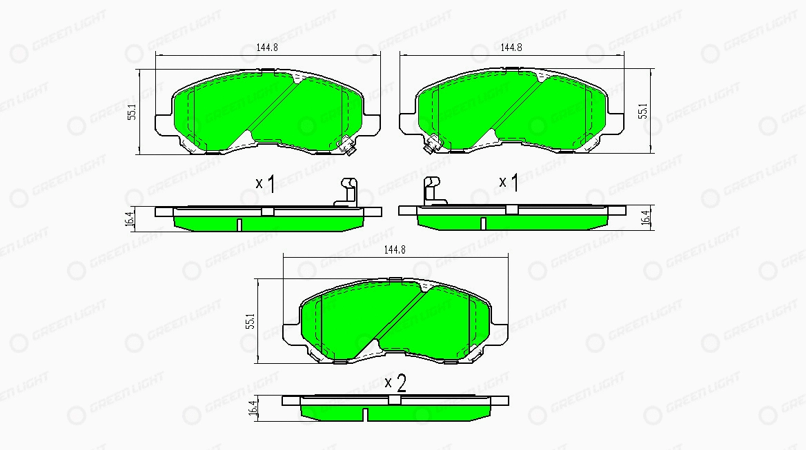 Kit de plaquettes de frein, frein à disque Automotive Adriado GLBP0102