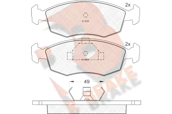 Kit de plaquettes de frein, frein à disque R BRAKE RB0543
