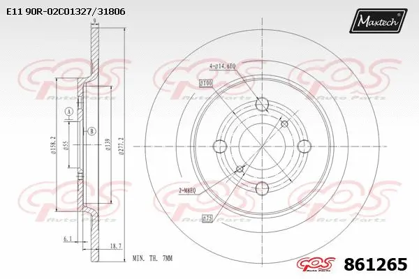Disque de frein MAXTECH 861265