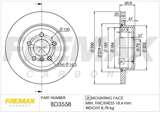 Disque de frein FREMAX BD-3558