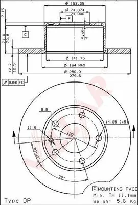 Disque de frein VILLAR 628.1472