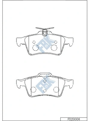 Kit de plaquettes de frein, frein à disque FBK FD20006