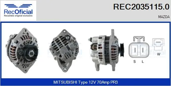 Alternateur RECOFICIAL REC2035115.0