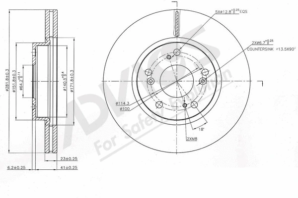 Disque de frein ADVICS-SEA C6F267