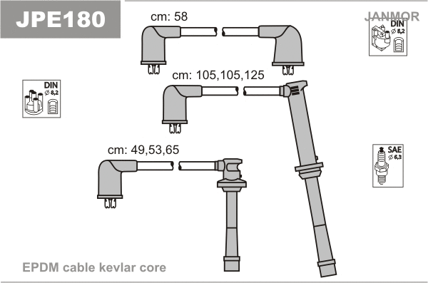 Kit de câbles d'allumage JANMOR JPE180