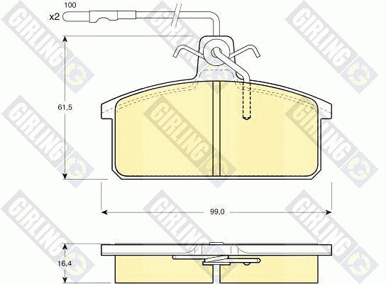 Kit de plaquettes de frein, frein à disque GIRLING 6104221