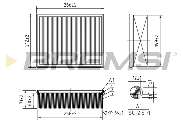 Filtre à air BREMSI FA0119