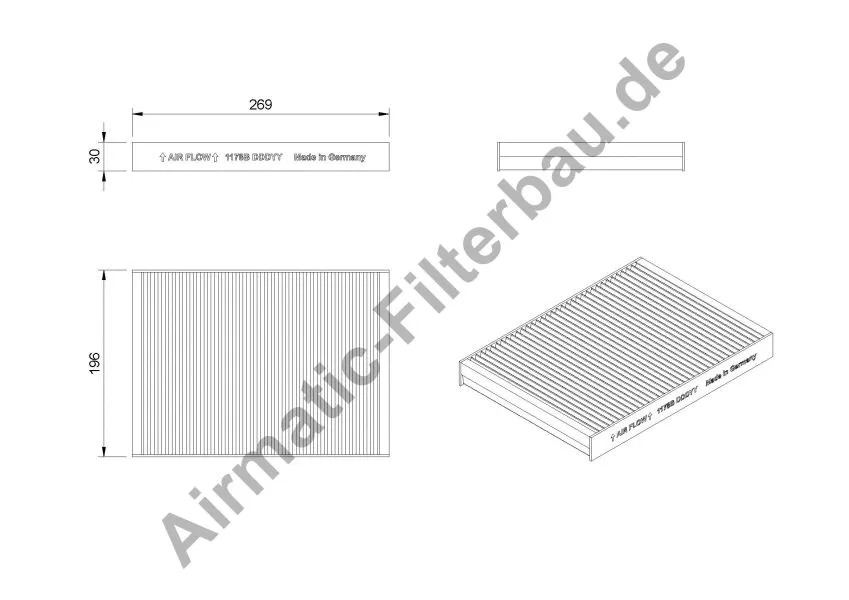 Filtre, air de l'habitacle AIRMATIC Filterbau IF1178B