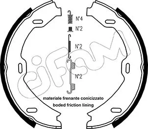 Jeu de mâchoires de frein, frein de stationnement CIFAM 153-241K