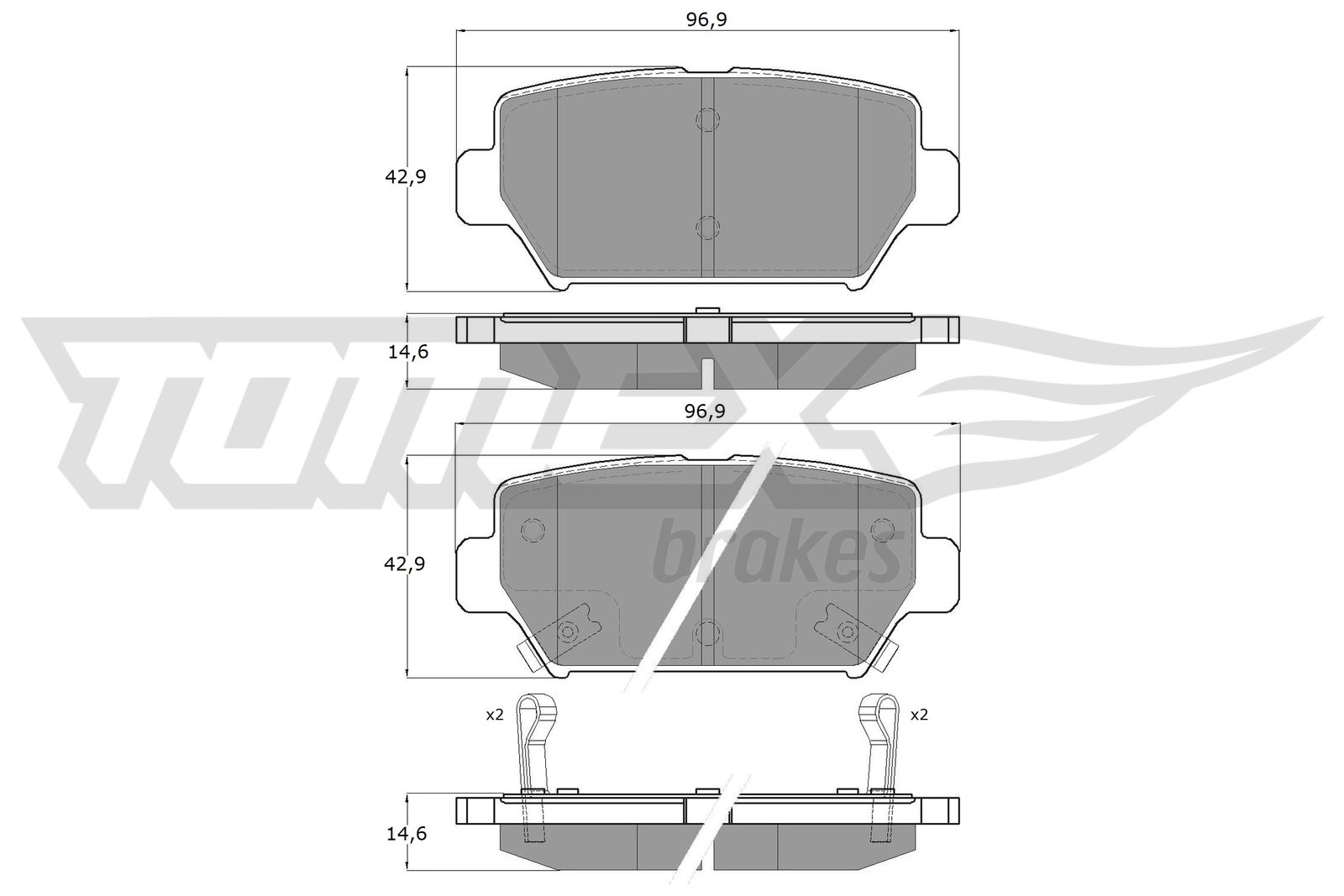 Kit de plaquettes de frein, frein à disque TOMEX Brakes TX 60-16