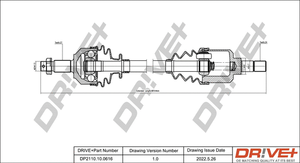Arbre de transmission Dr!ve+ DP2110.10.0616