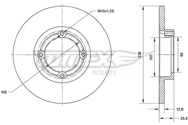 Disque de frein TOMEX Brakes TX 70-33