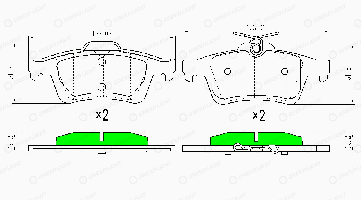 Kit de plaquettes de frein, frein à disque Automotive Adriado GLBP0010