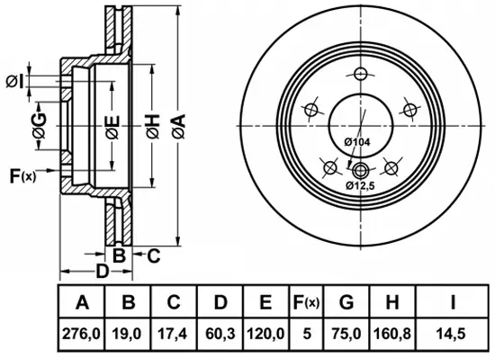 Disque de frein FIT FR1090V