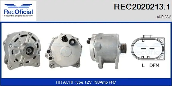 Alternateur RECOFICIAL REC2020213.1