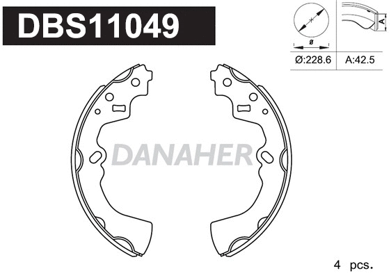 Jeu de mâchoires de frein DANAHER DBS11049