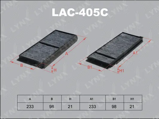 Filtre, air de l'habitacle LYNXAUTO LAC-405C