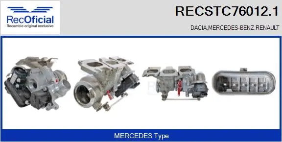 Turbocompresseur, suralimentation RECOFICIAL RECSTC76012.1