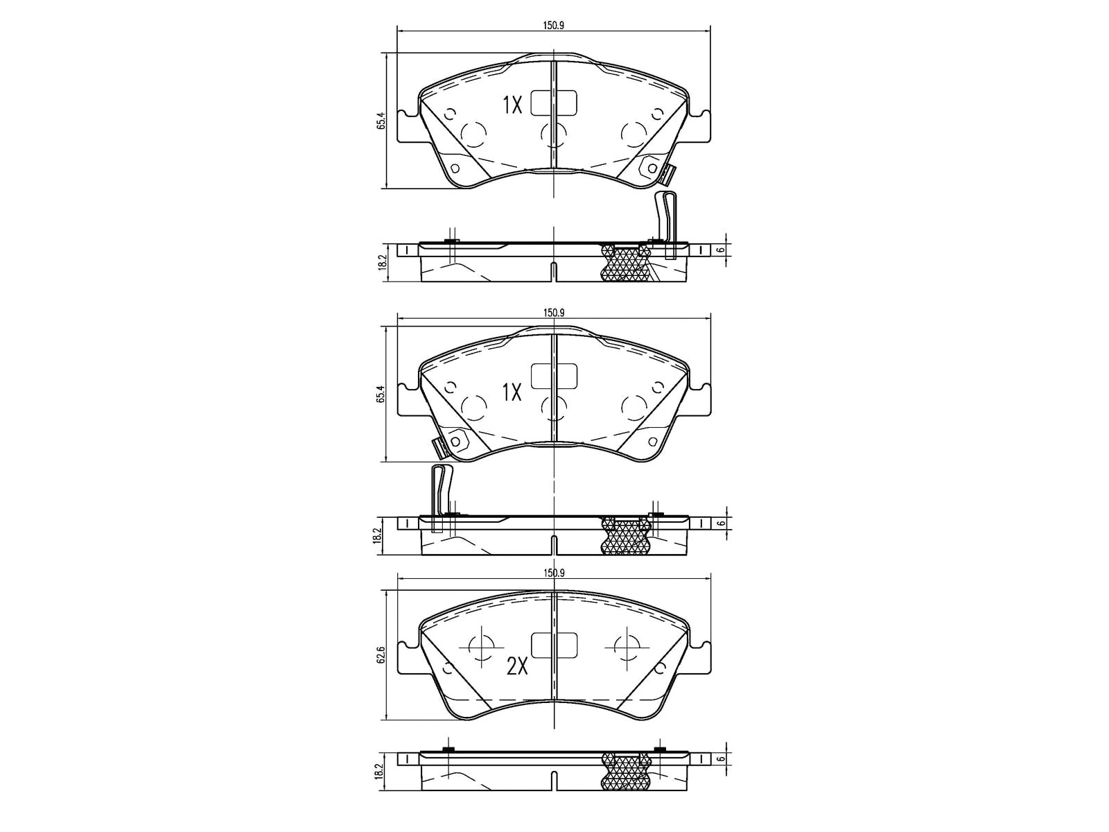 Kit de plaquettes de frein, frein à disque A.Z. Meisterteile AZMT-44-022-1298